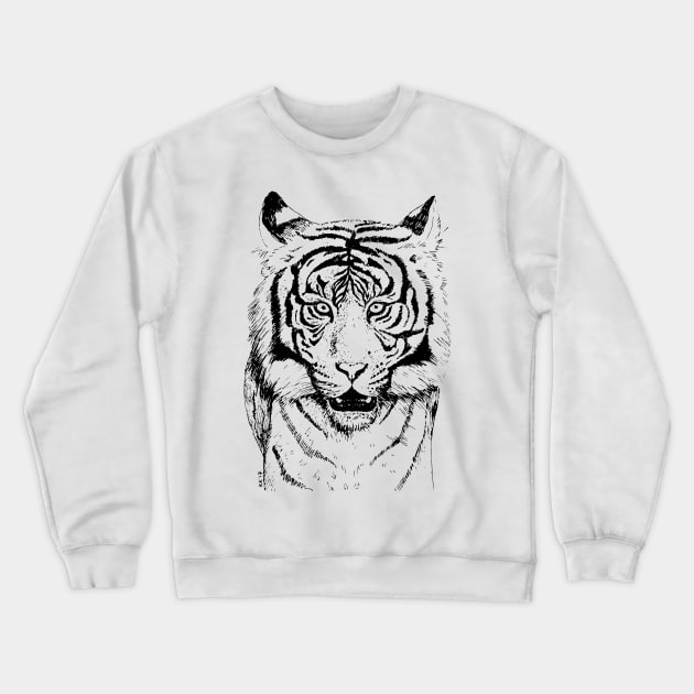 Tiger ink drawing Crewneck Sweatshirt by katerinamk